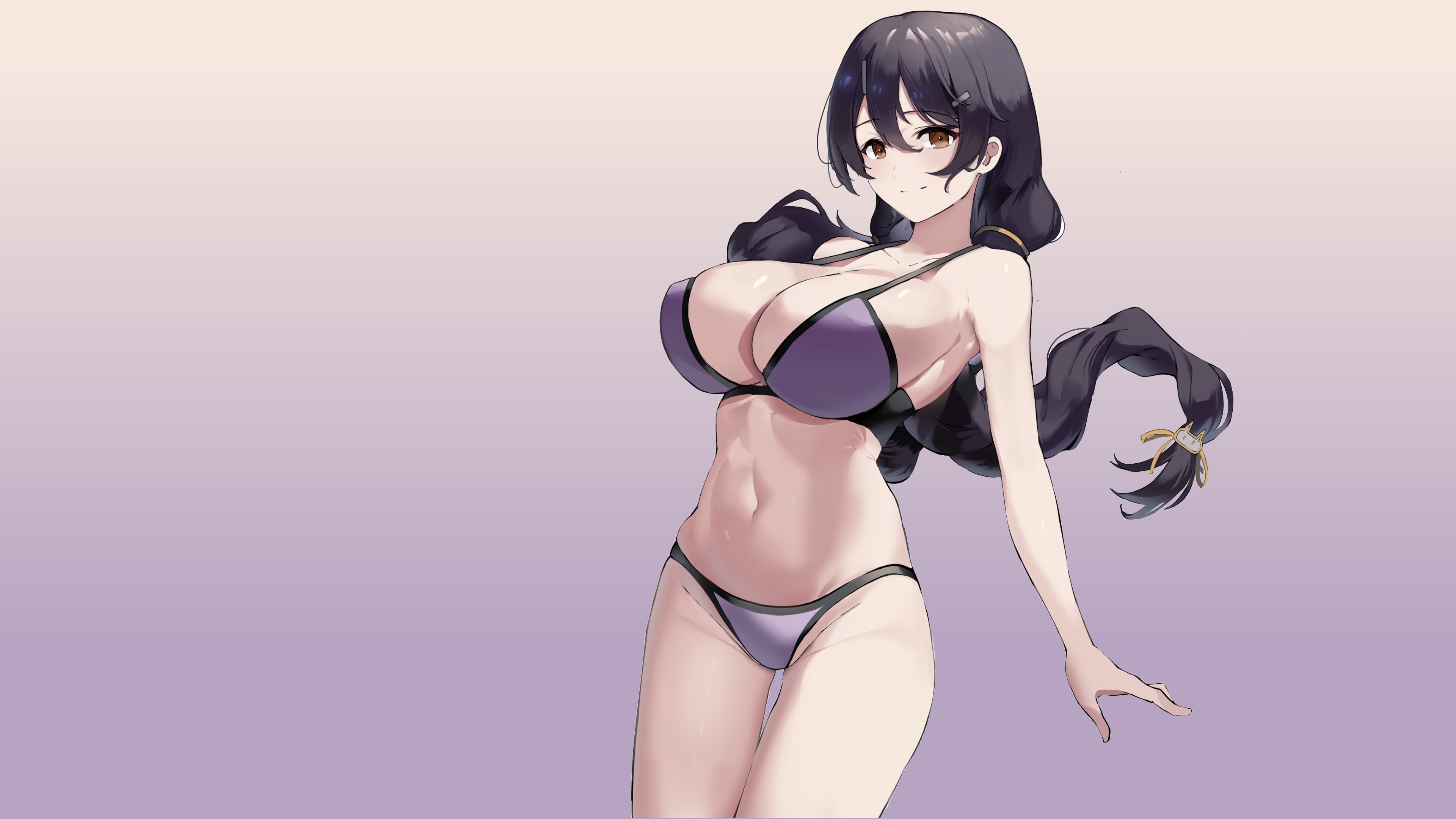 Wallpaper girl, hot, sexy, boobs, anime, pretty, breasts, big boobs for  mobile and desktop, section сэйнэн, resolution 3840x2160 - download