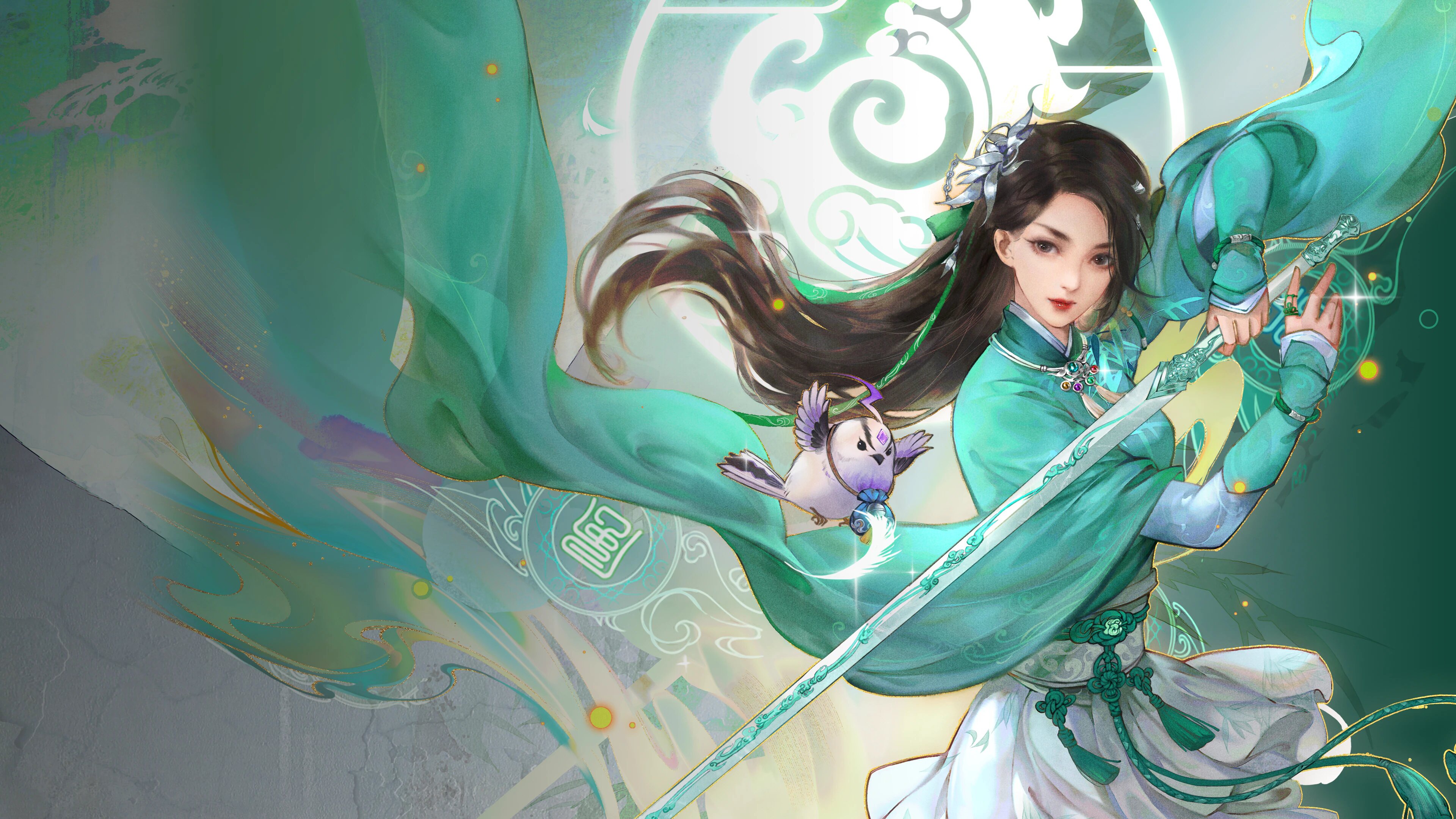 Wallpaper Girl, Hair, Sword, Action, Game, Quest, The Legend of Sword and  Fairy 7, Softstar for mobile and desktop, section игры, resolution  3840x2160 - download