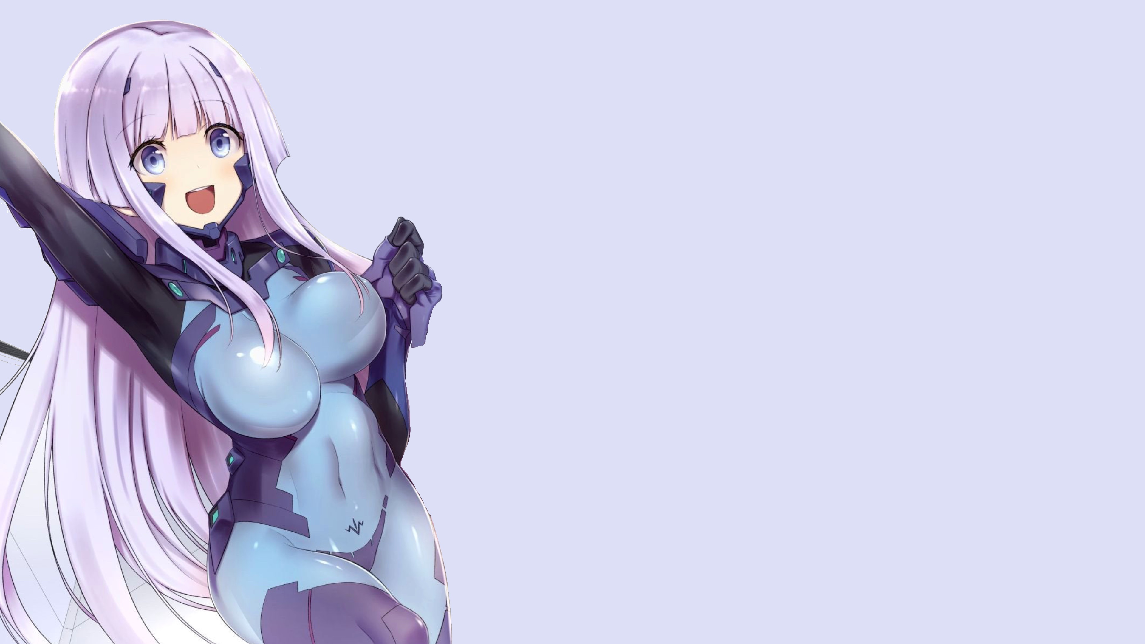 Wallpaper kawaii, girl, boobs, anime, pretty, purple, babe, cute for mobile  and desktop, section сэйнэн, resolution 3840x2160 - download