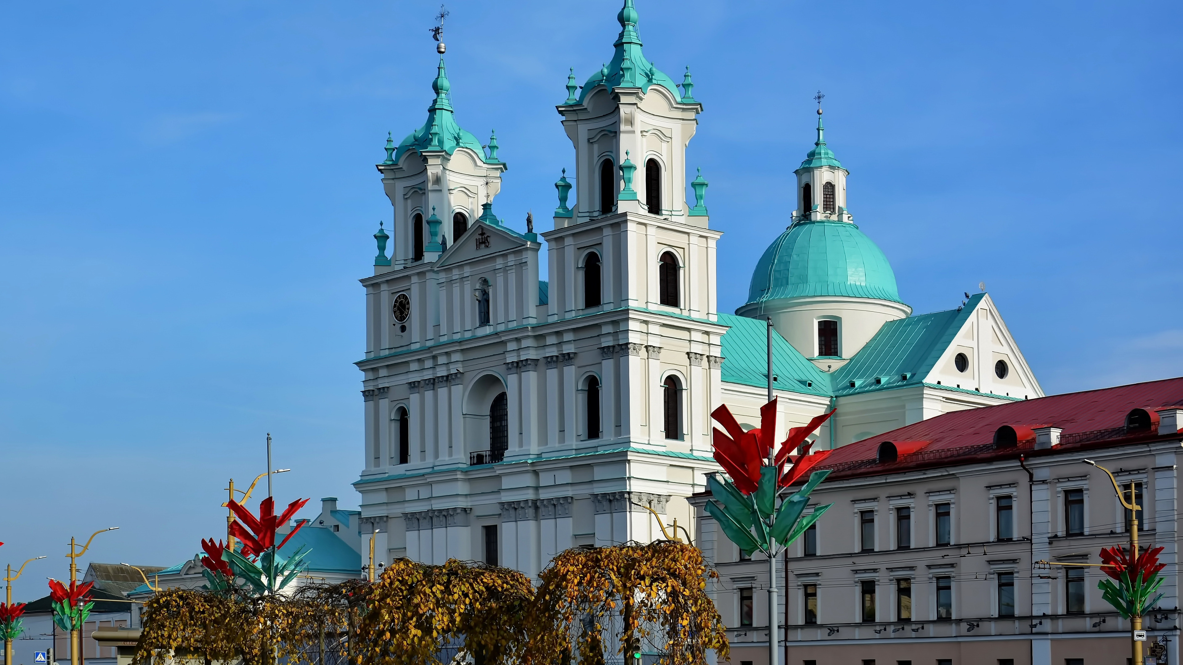 Download wallpaper area, architecture, Grodno, Farny Church, section ...