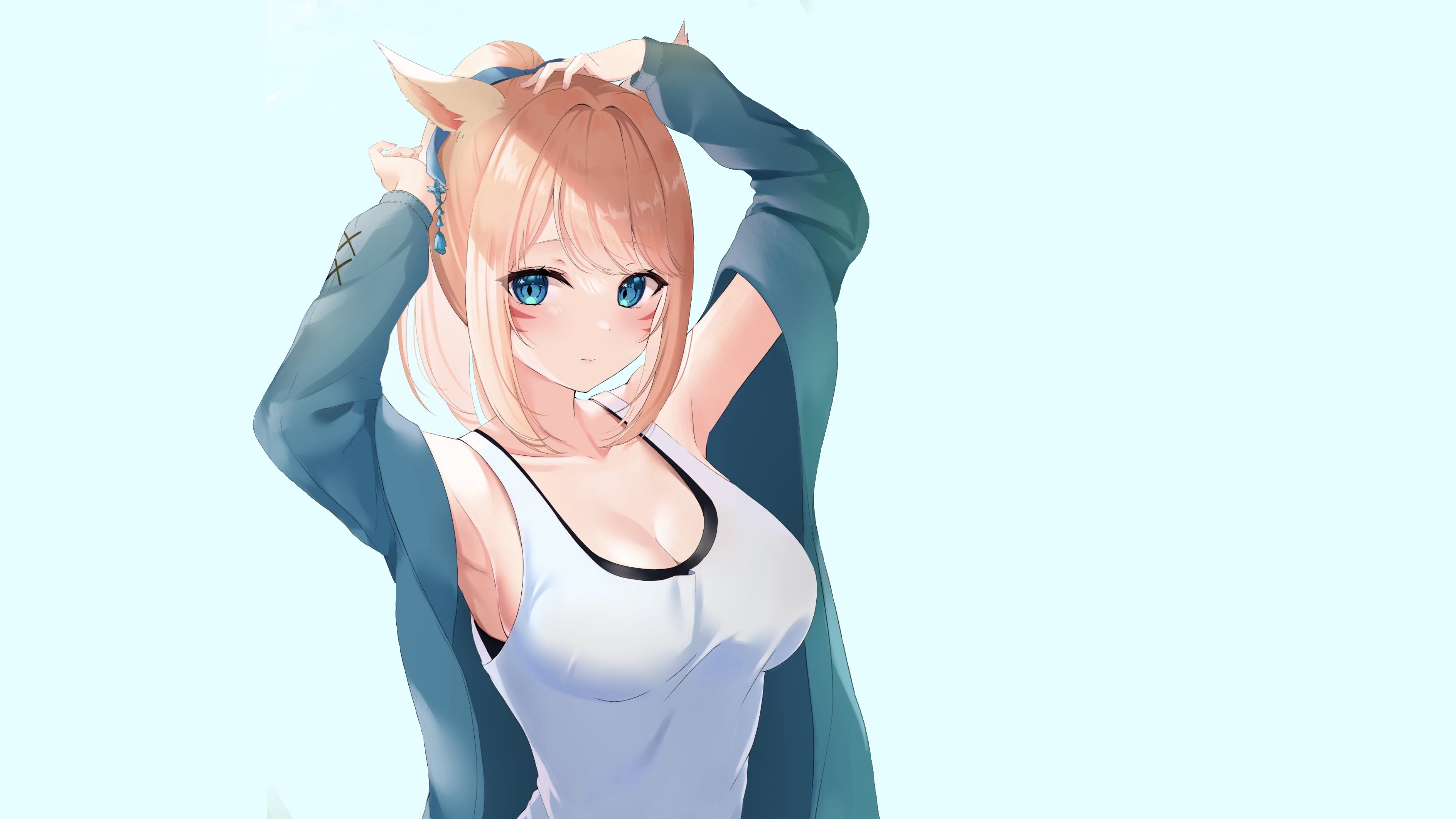 Download wallpaper girl, sexy, Anime, boobs, pretty, hair, breasts, Babe,  section seinen in resolution 3840x2160