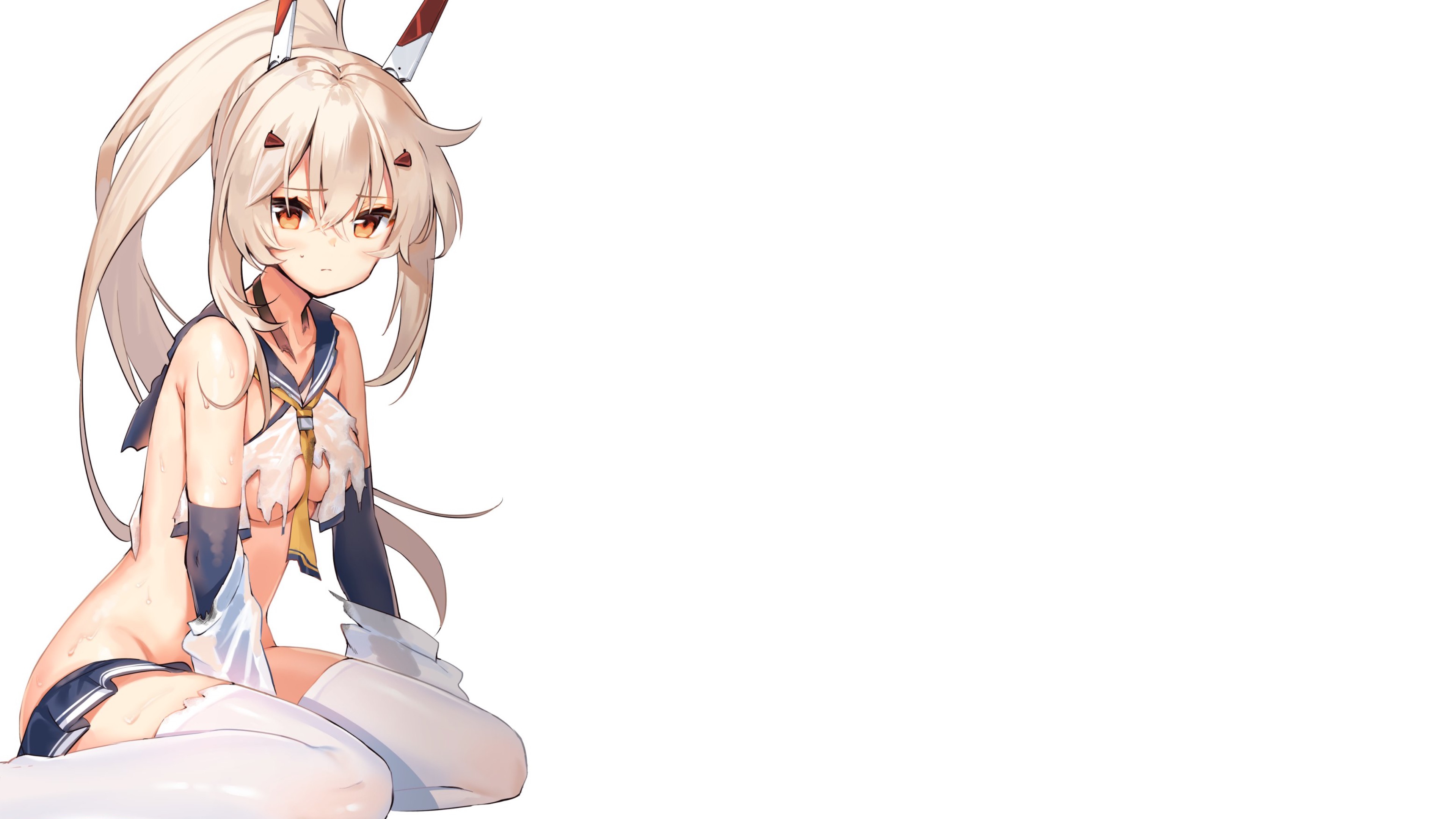 Wallpaper sexy, Anime, pretty, loli, ayanami, torn, azur lane for mobile  and desktop, section сэйнэн, resolution 3840x2160 - download