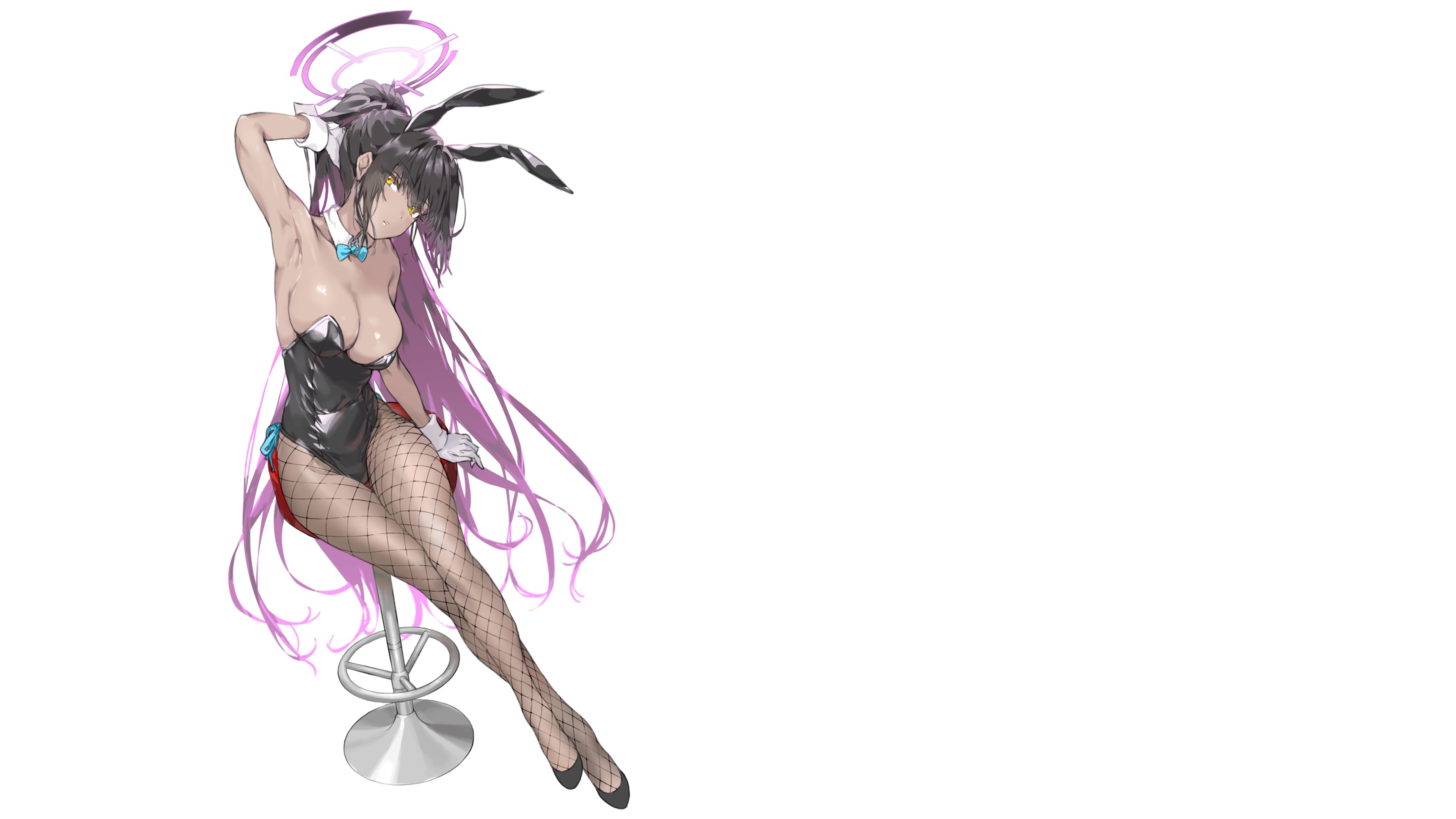 Download wallpaper girl, hot, sexy, anime, stockings, pretty, purple, babe,  section shonen in resolution 3840x2160