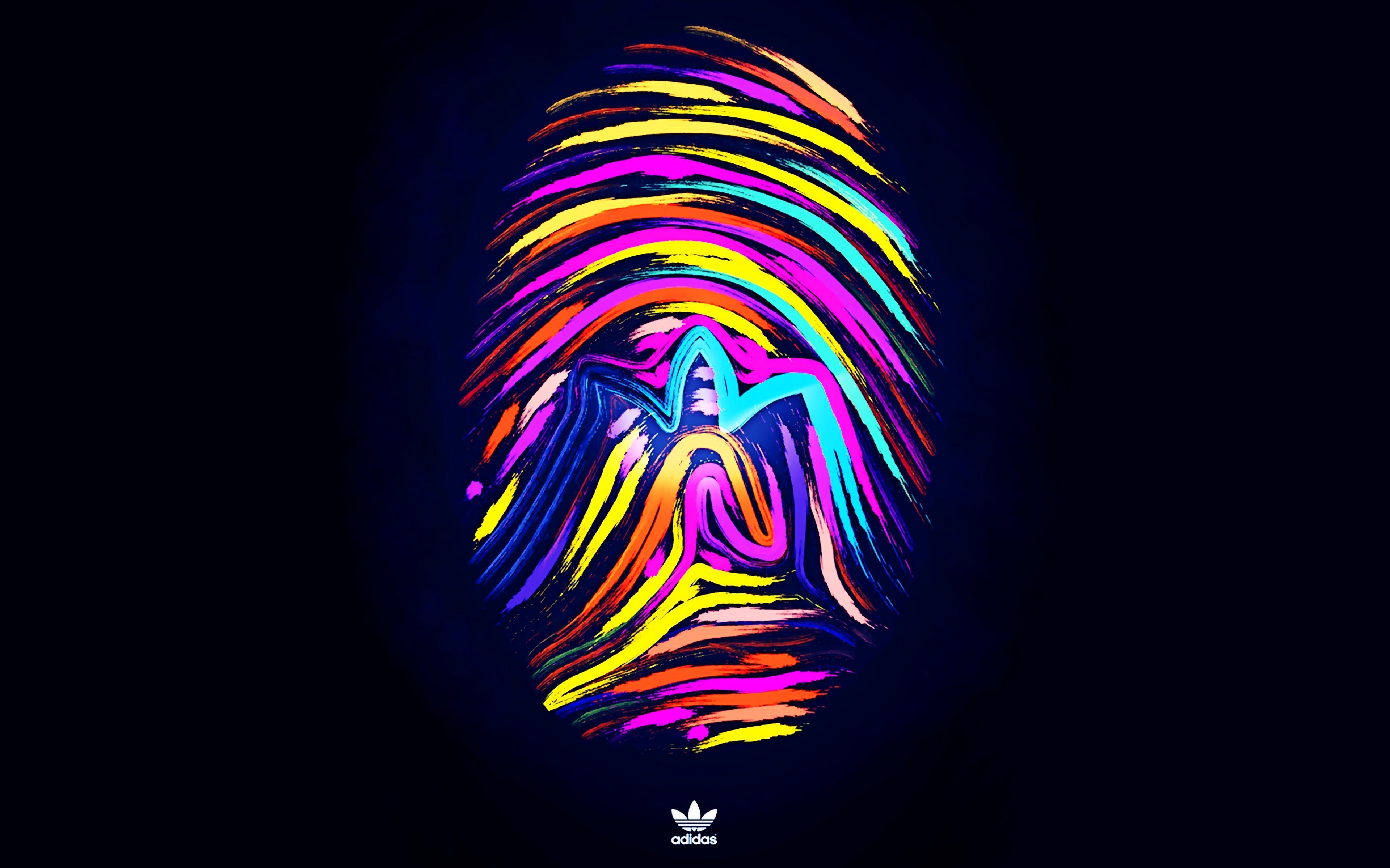 Wallpaper logo logo adidas imprint fon fingerprint for mobile and desktop section resolution 3840x2400 download