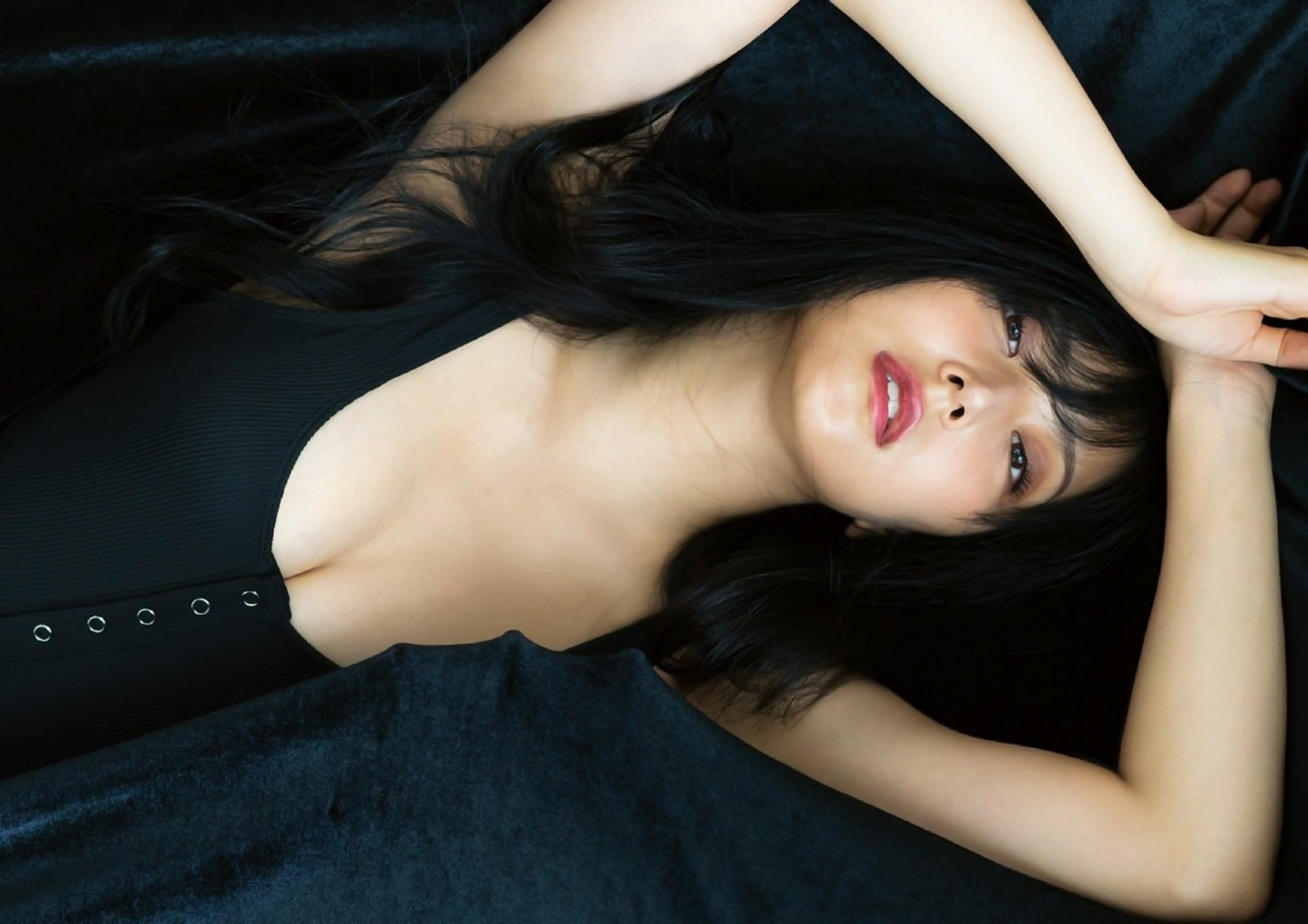 Wallpaper girl, sexy, cleavage, long hair, boobs, beautiful, pretty, lips  for mobile and desktop, section девушки, resolution 3840x2714 - download