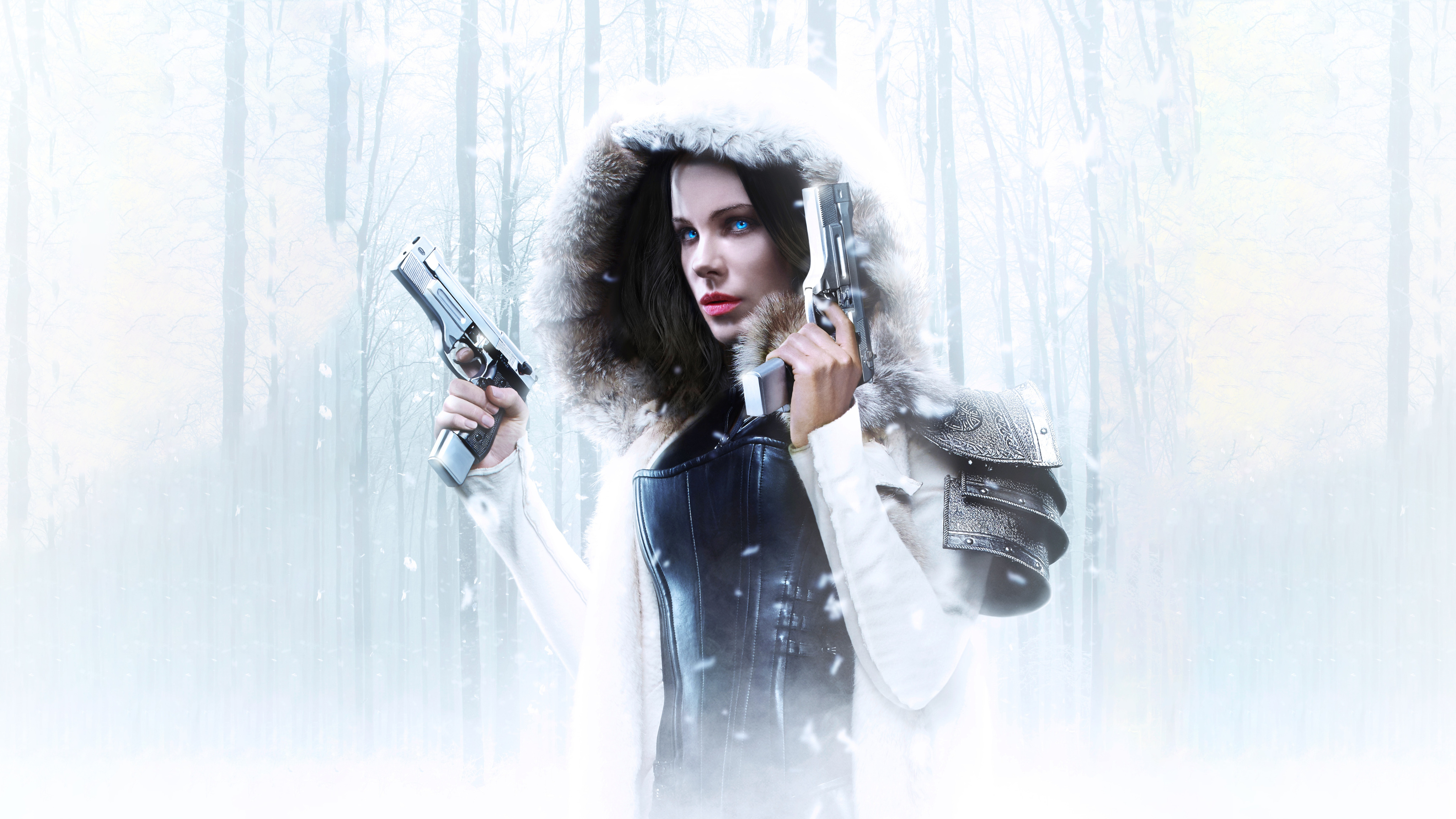 Girl, Kate Beckinsale, Action, Fantasy, Beautiful, Winter, Tree, Warrior 