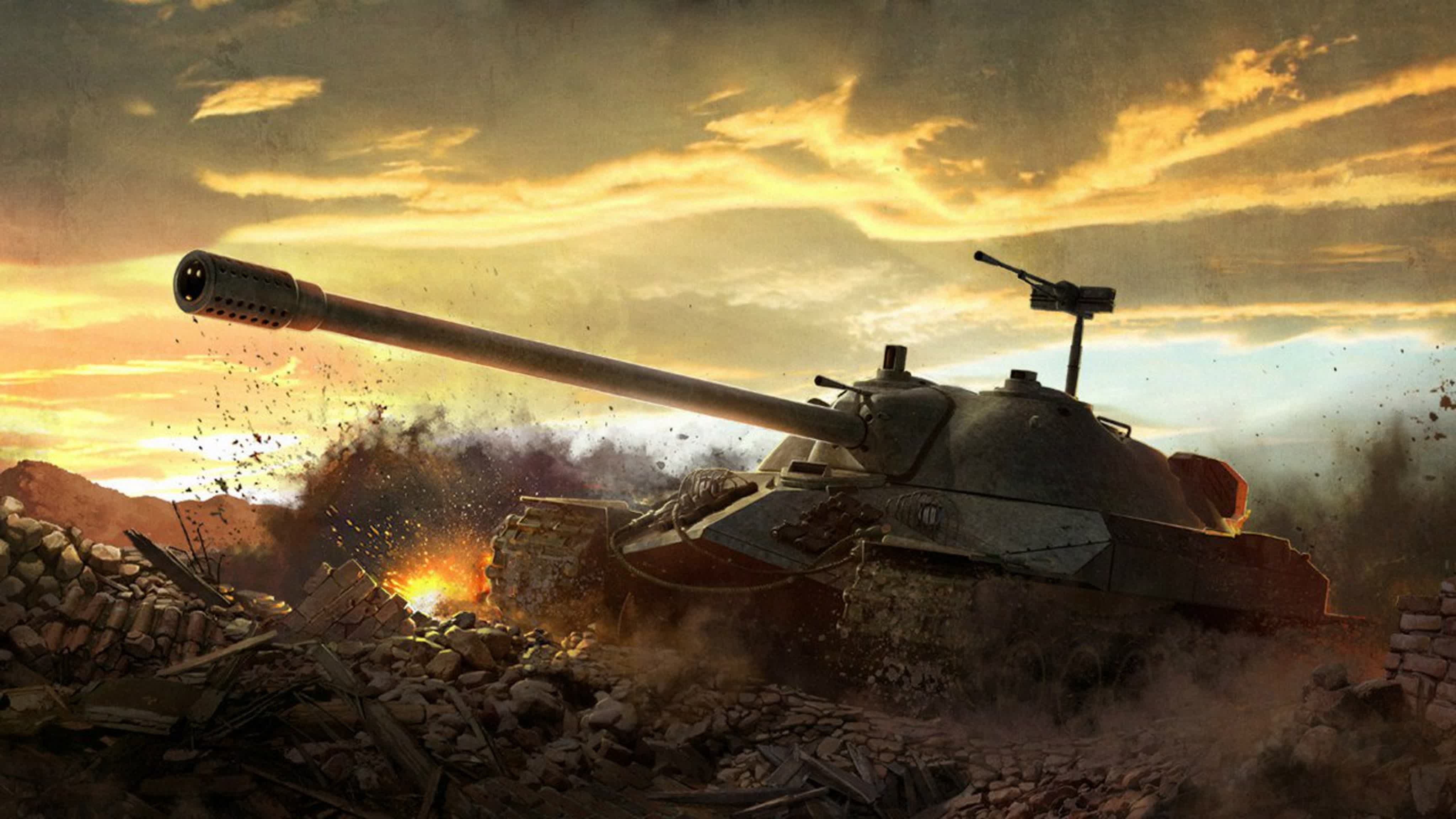 Download wallpaper World of tanks, WoT, Is-7, World of tanks, section games  in resolution 4096x2304