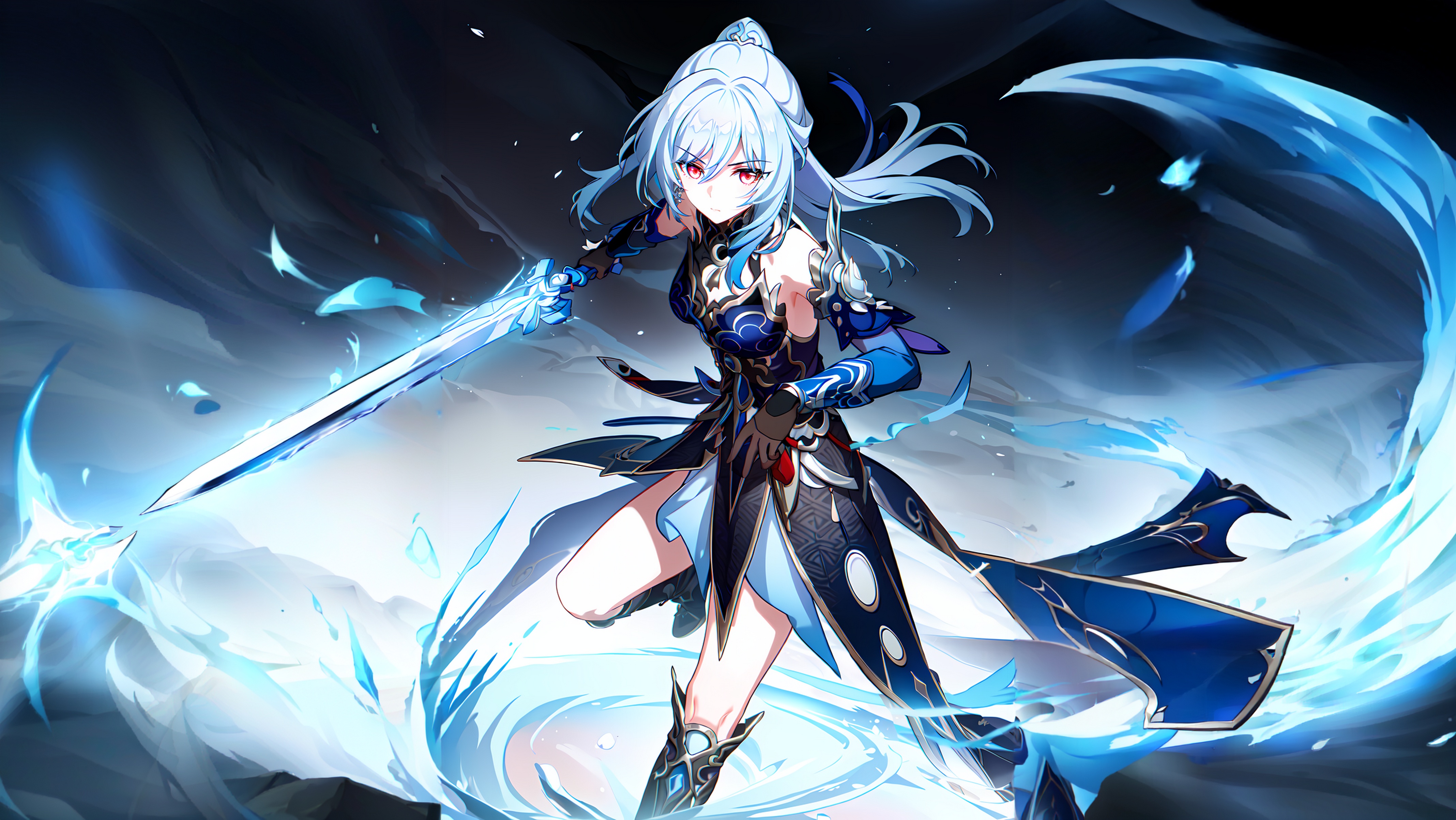 Download Wallpaper Ice, Look, Attack, Sword, Stand, Waiting For.