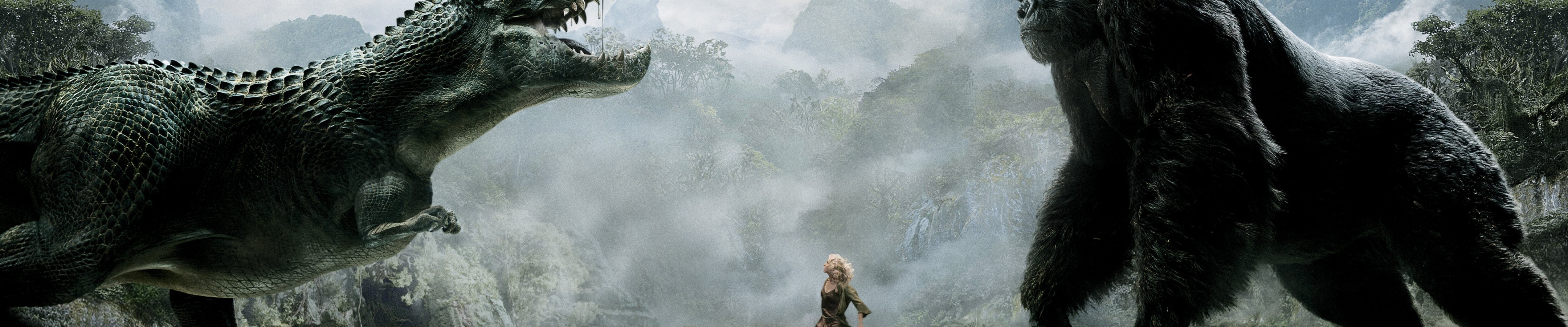 Download wallpaper King Kong, Girl, Action, Jungle, Clouds, Sky ...