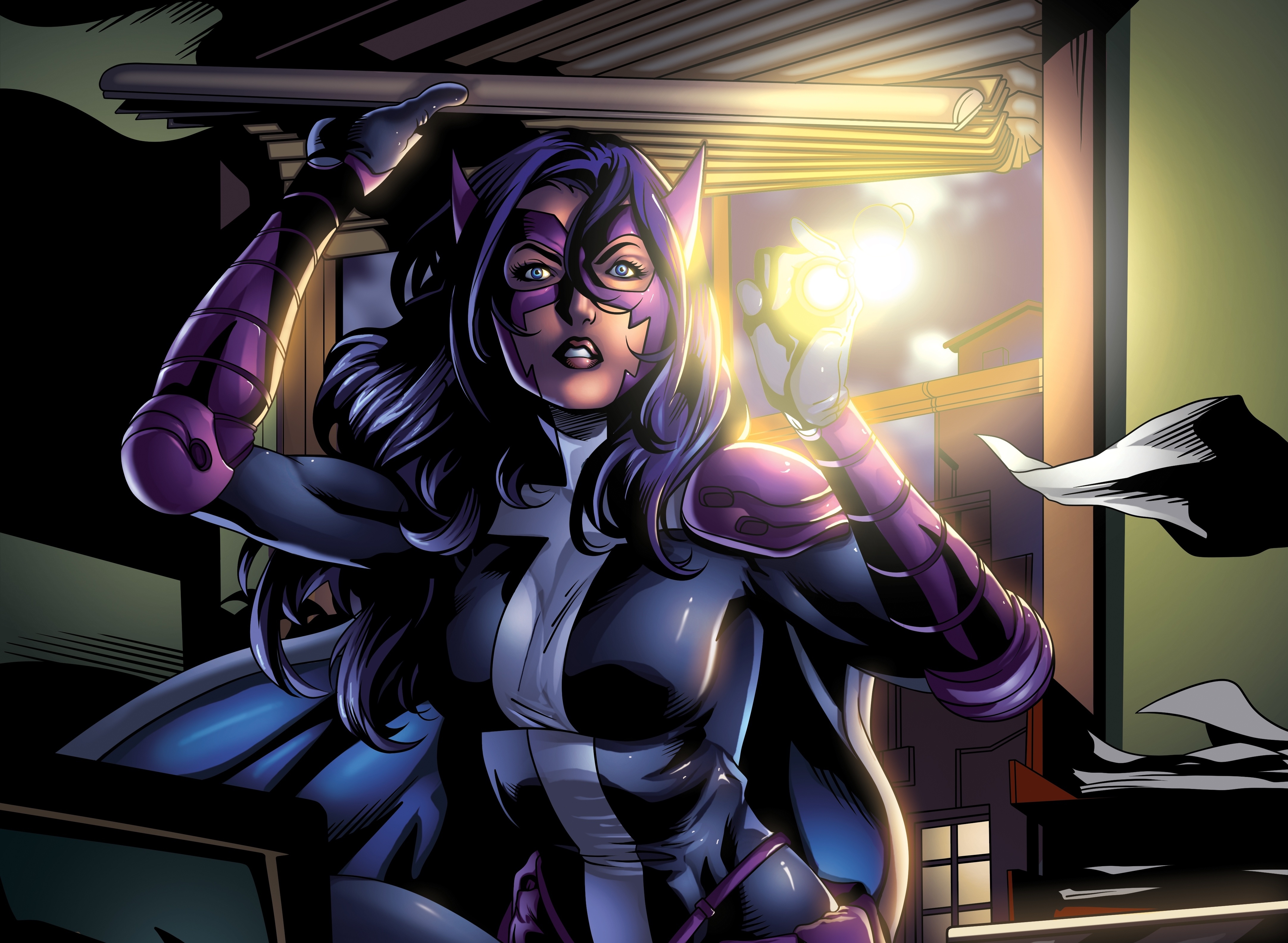 Wallpaper girl, art, costume, superhero, dc comics, huntress, Helena Wayne  for mobile and desktop, section фантастика, resolution 4327x3169 - download