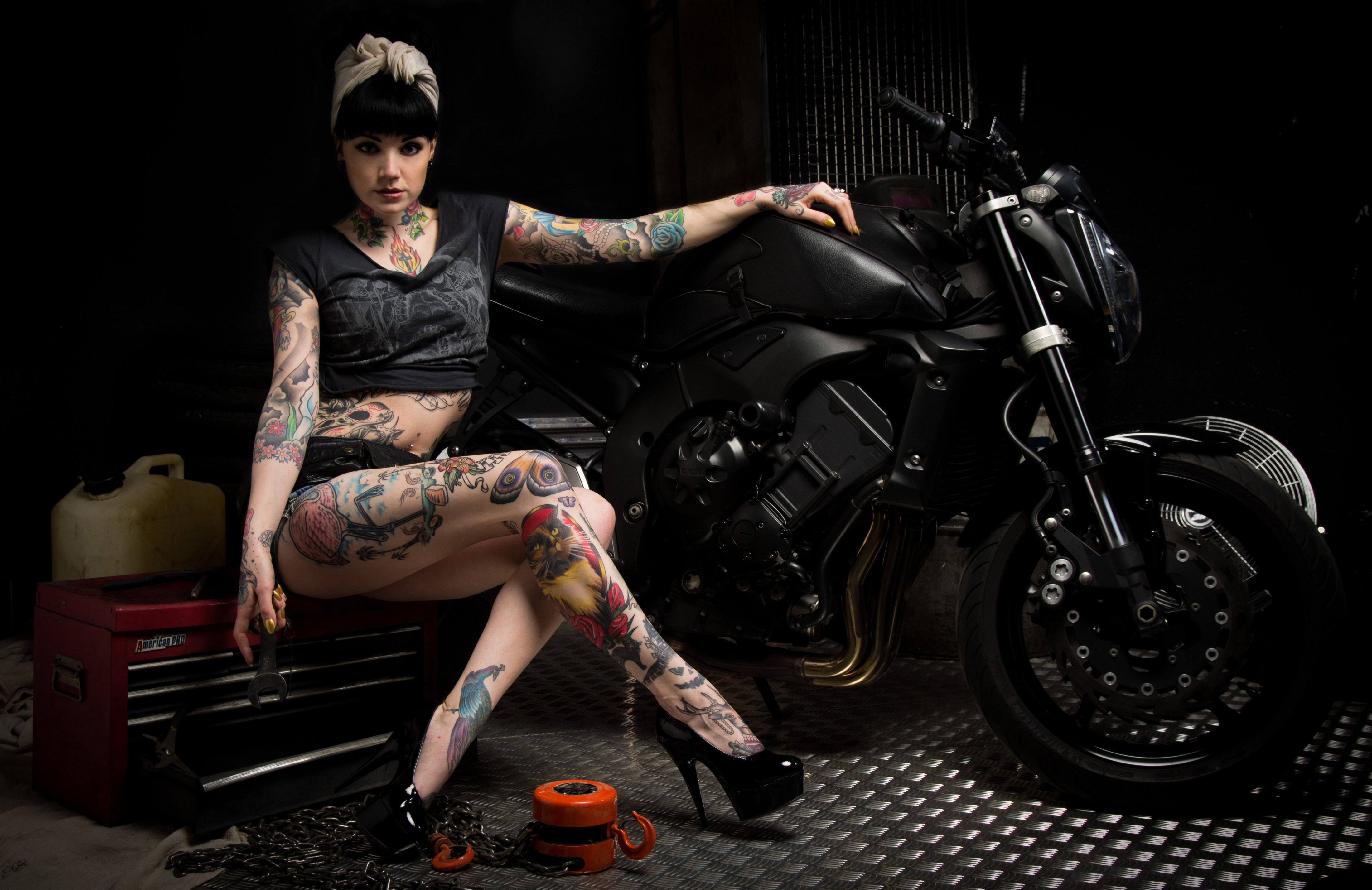 Girl on outlet motorcycle tattoo