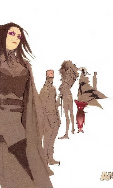 Download wallpaper white background, ergo proxy, cyborgs, Ergo Proxy,  characters, Iggy, Re-l Mayer, Vincent Law, section shonen in resolution  480x800