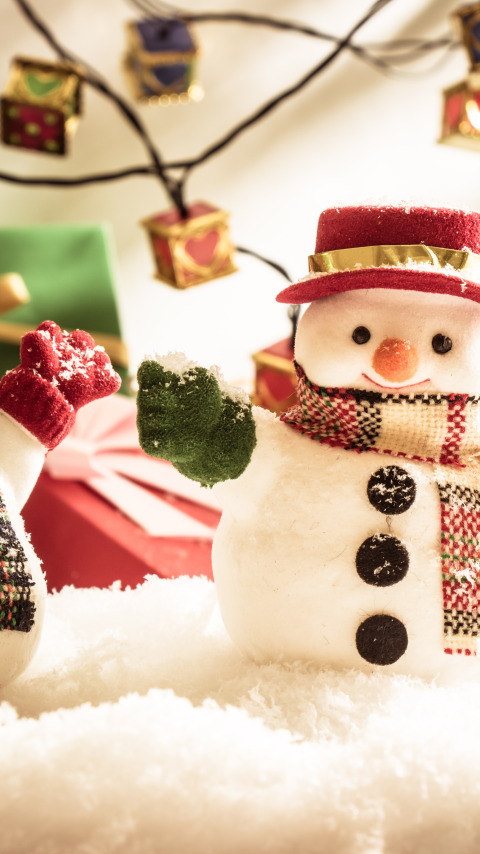 winter, snow, snowflakes, New Year, Christmas, snowman, happy, Christmas
