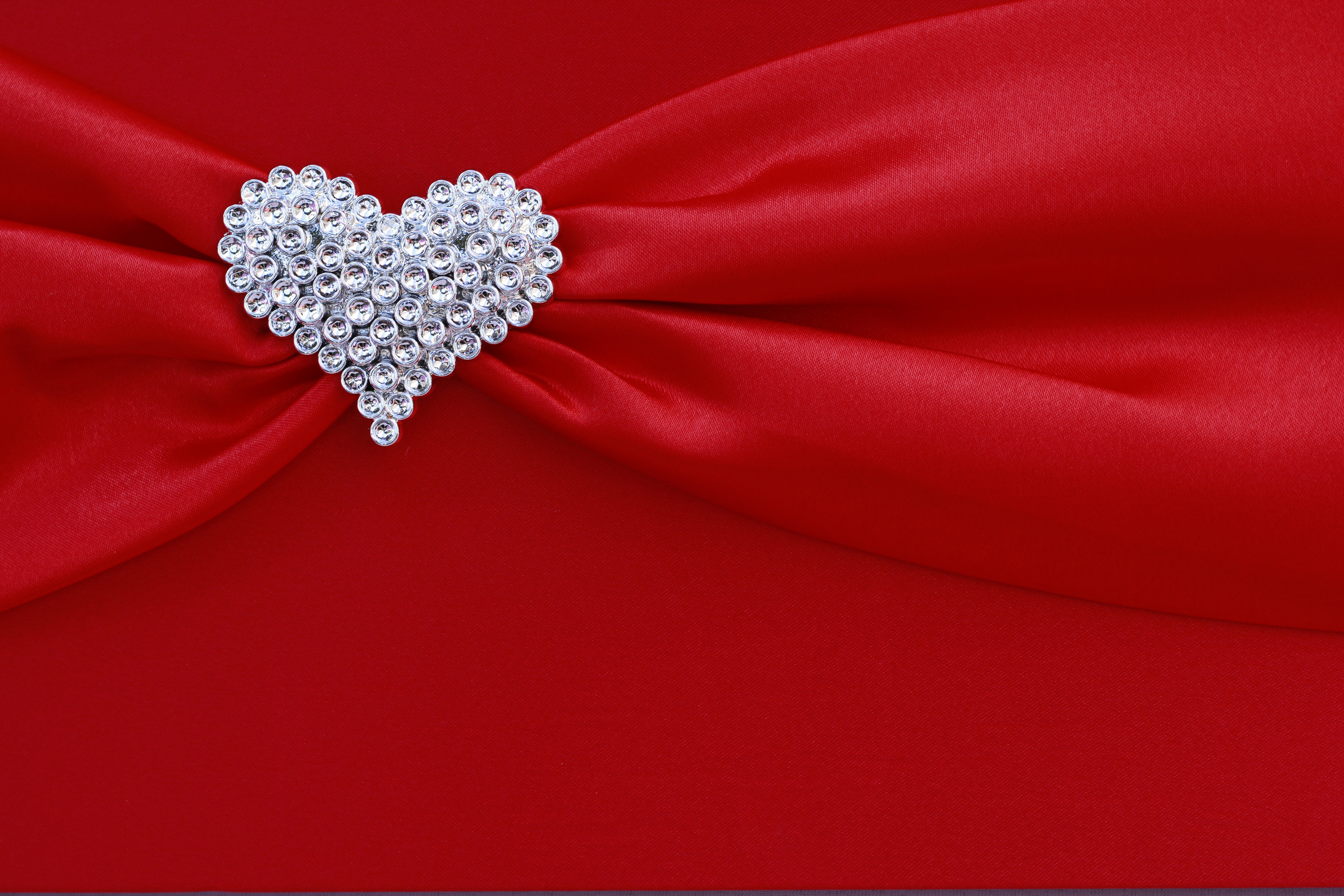 Wallpaper red, background, heart, silk, rhinestones, fabric, red, folds for  mobile and desktop, section текстуры, resolution 5184x3456 - download