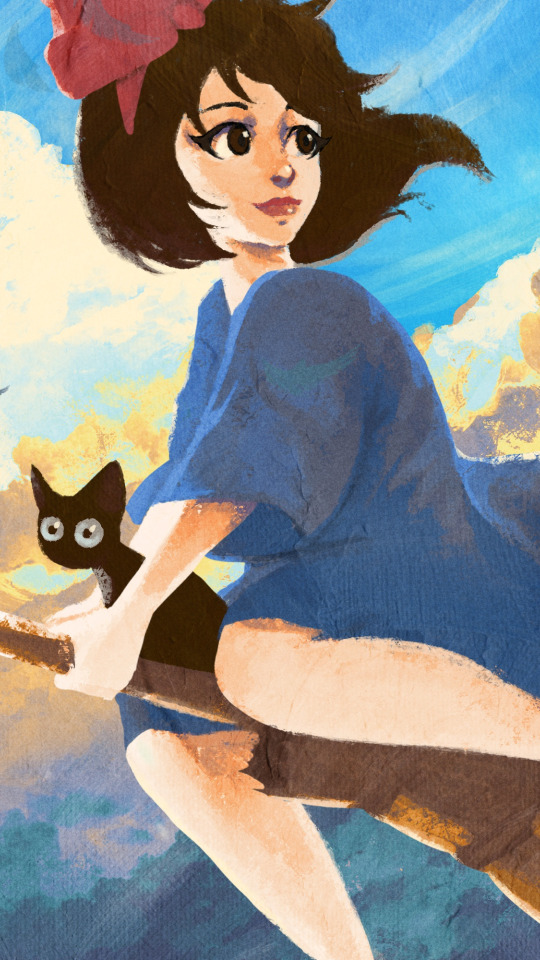 Download Wallpaper Cat Girl Art Kiki Jiji Kikis Delivery Service