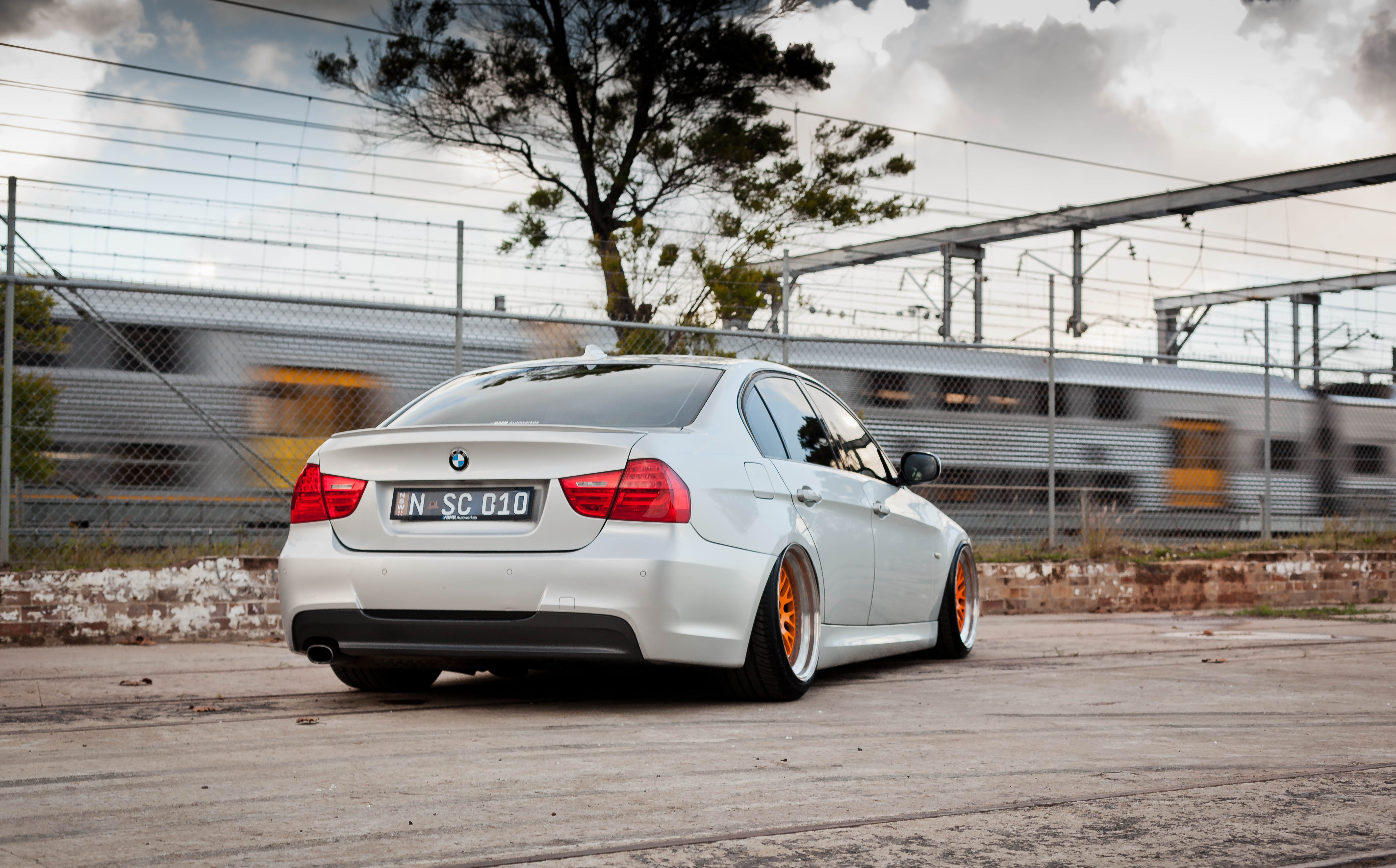 Download wallpaper BMW, BMW, grey, tuning, E90, The 3 series, 320d, section  bmw in resolution 5529x3438