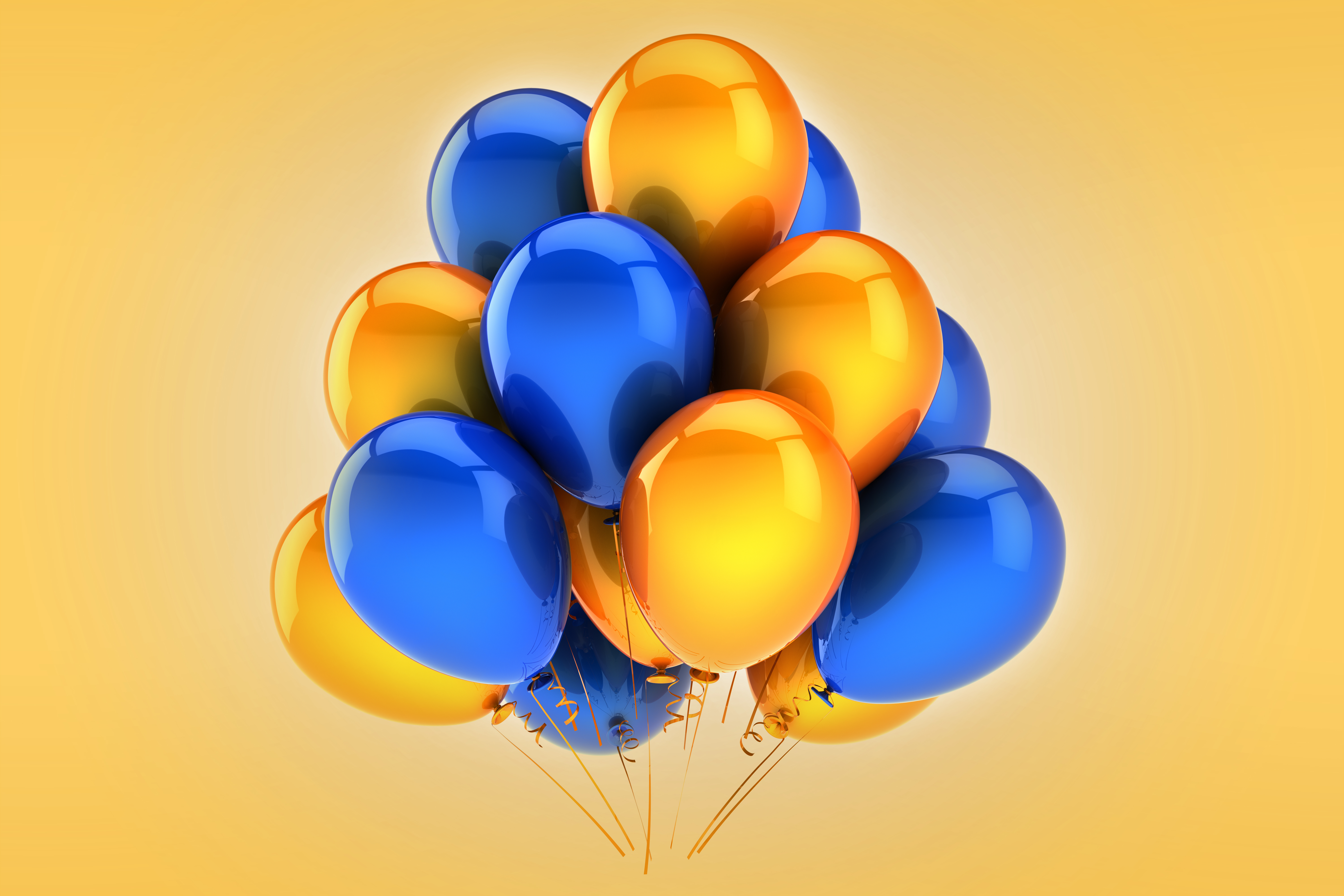 Шари. Воздушный шарик. Праздничные шары. Праздничные шарики. Желто-синие воздушные шары.