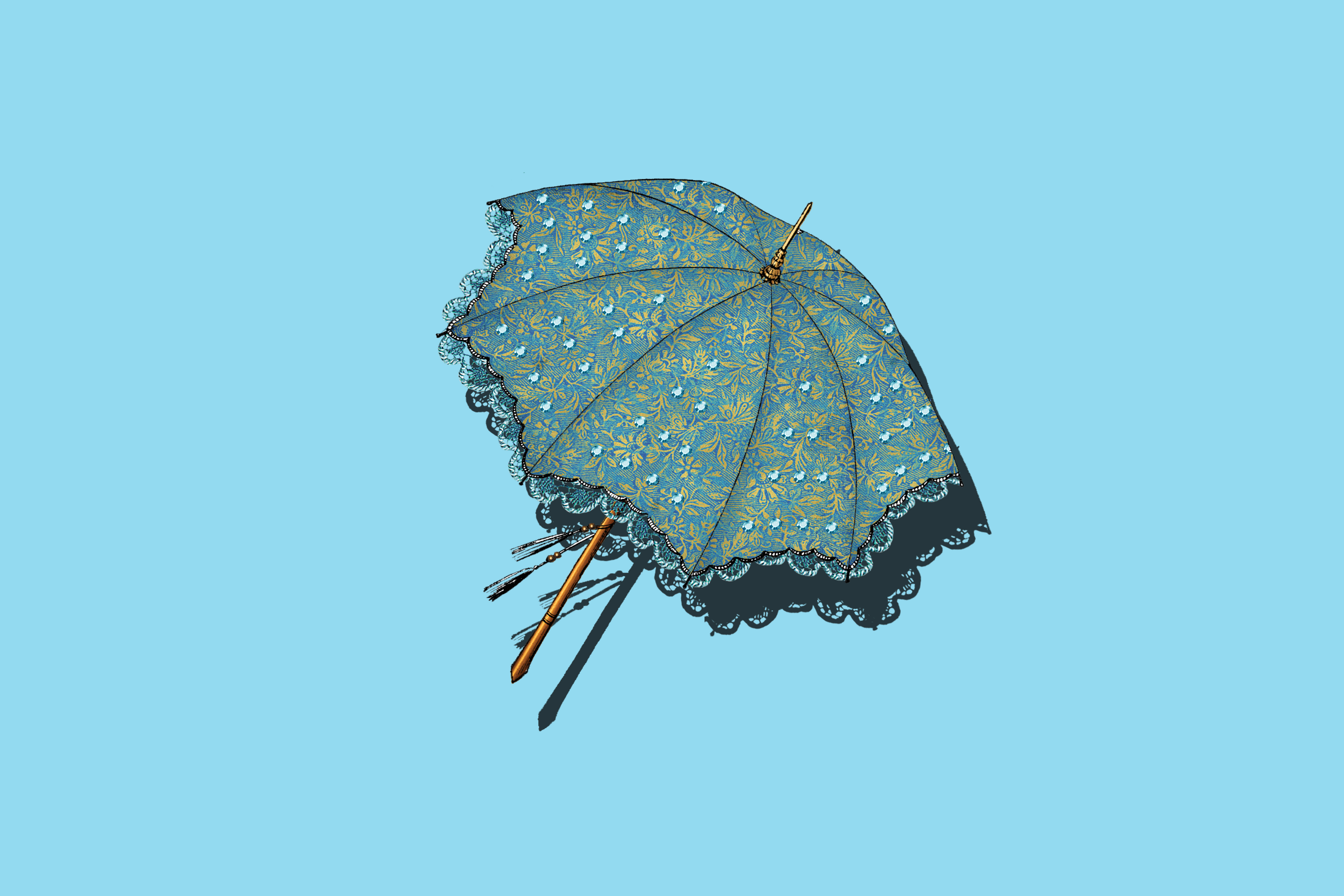 Открытка зонтик. Зонтик. Винтажный зонтик. Волшебный зонтик. Зонтик на прозрачном фоне.