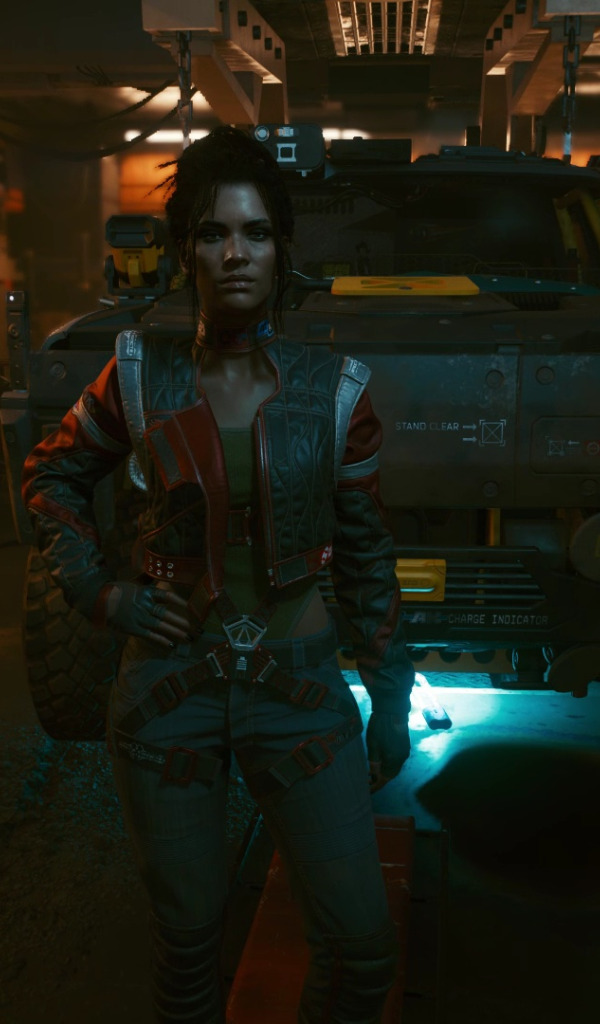 Download wallpaper machine, girl, garage, cyberpunk, cyberpunk 2077 ...