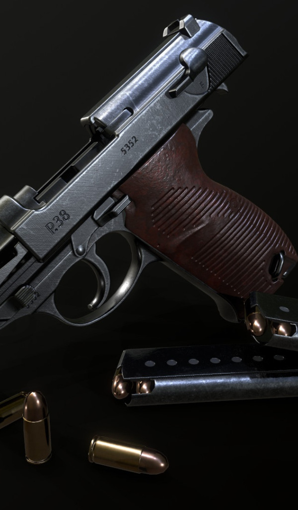 Download wallpaper Self-loading pistol, Walther P38, Technical ...