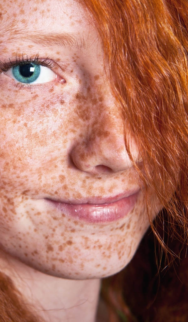 Download wallpaper woman, smile, redhead, Freckles, section girls in ...