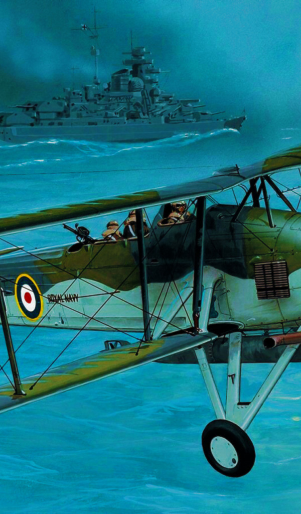 Download wallpaper war, art, airplane, painting, aviation, ww2, Fairey ...