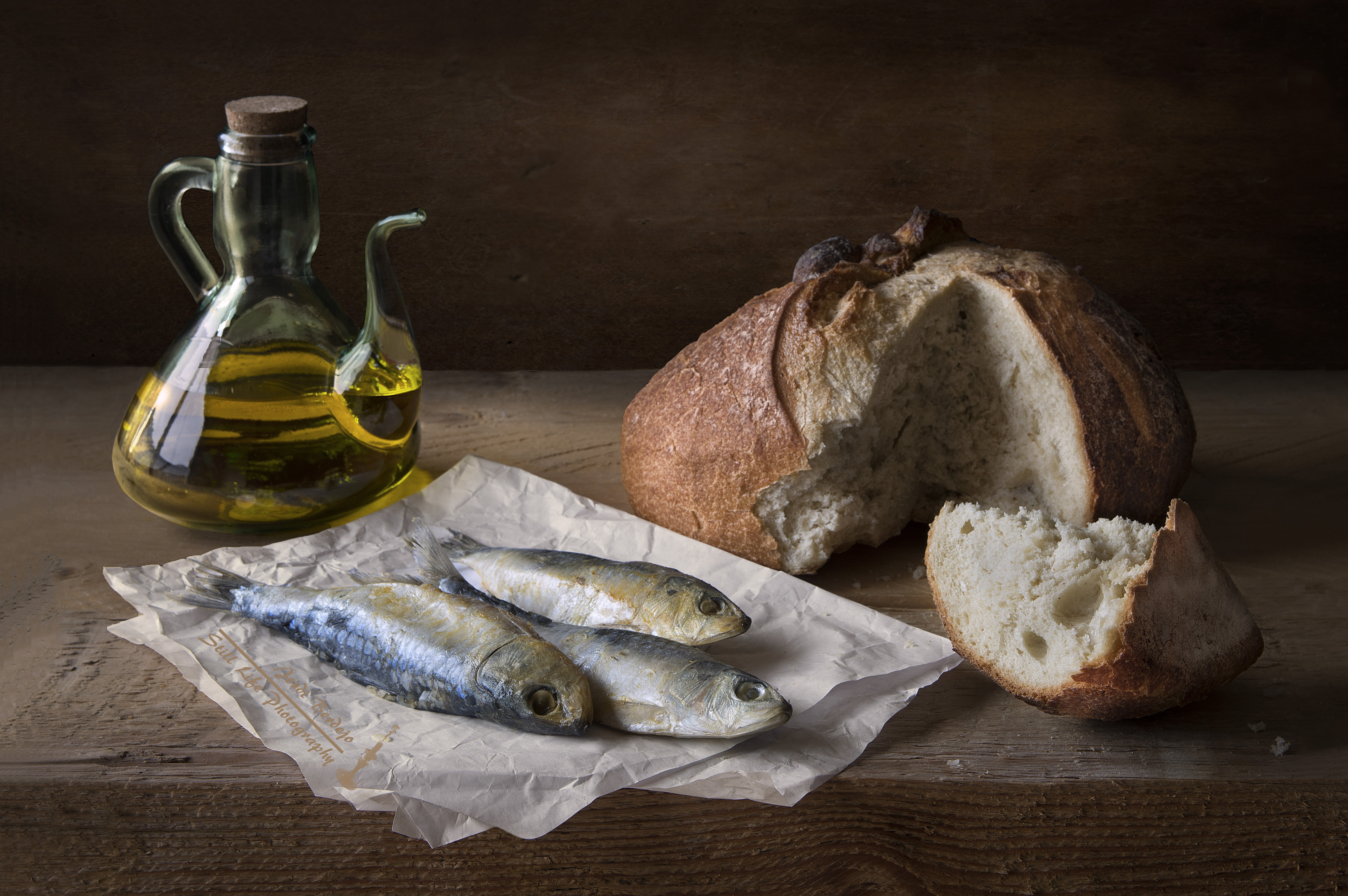 Wallpaper oil, fish, bread for mobile and desktop, section еда, resolution  6016x4000 - download