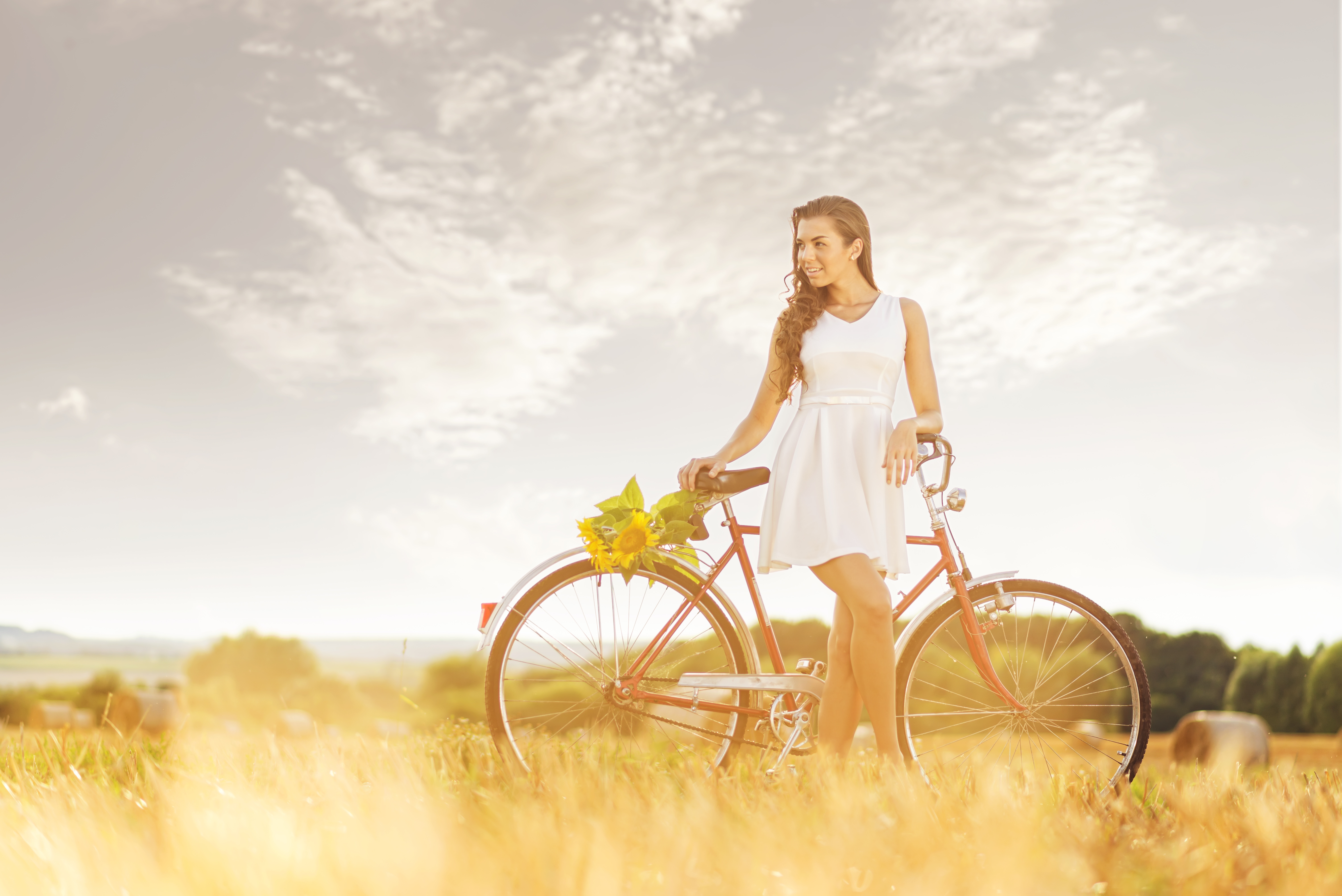 Велик в поле. Девушка на велосипеде. Лето велосипед. Фотосессия с велосипедом в поле. Девушка на велосипеде в поле.