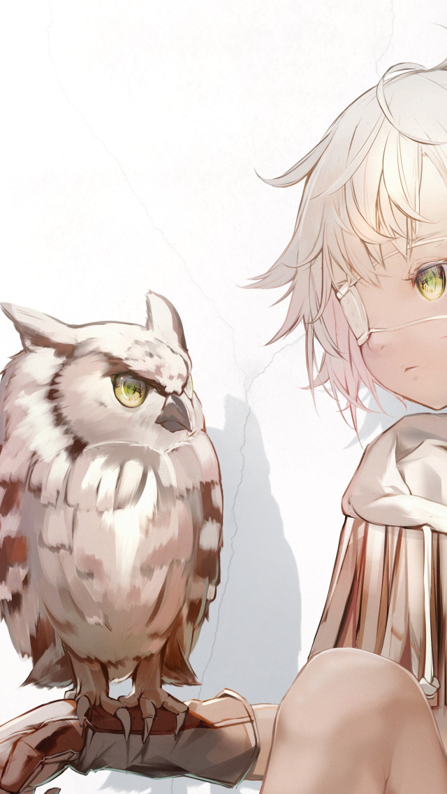 cute anime owl with blue eyes on Craiyon