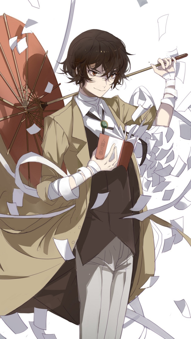 Download Wallpaper Paper Leaves Bandages Bungou Stray Dogs Stray