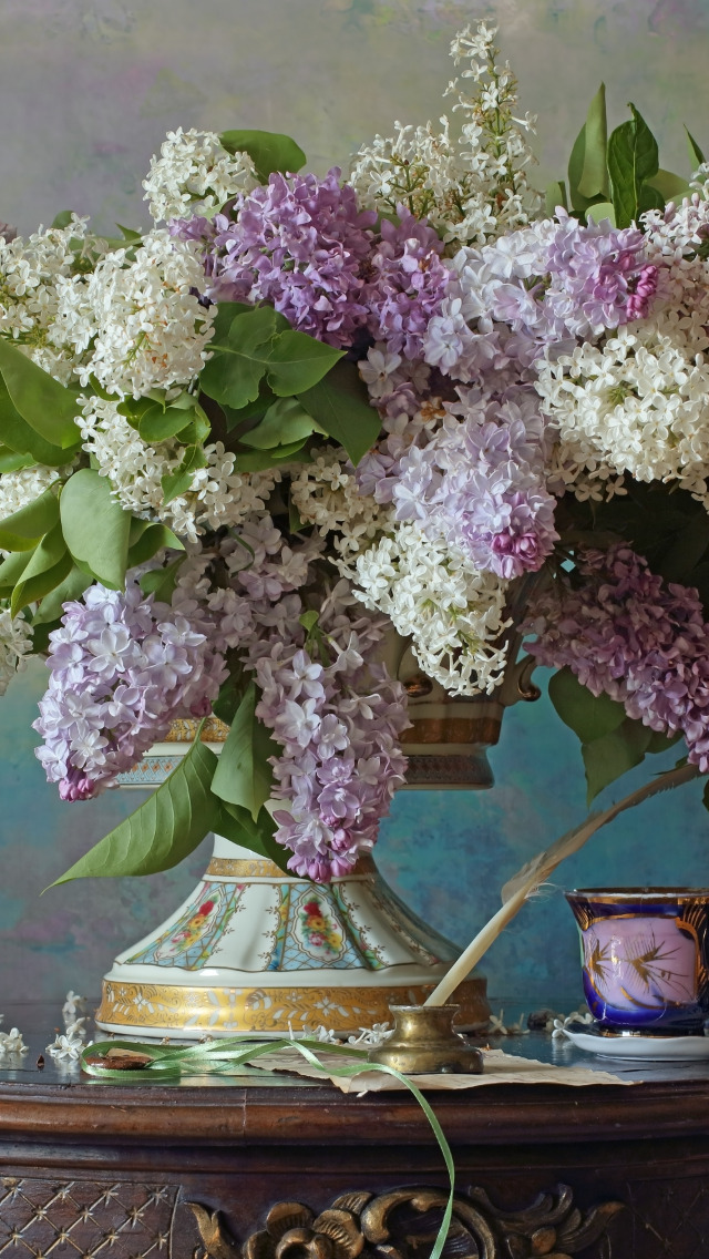 Still Life With Lilac Flowers by Andrey Morozov