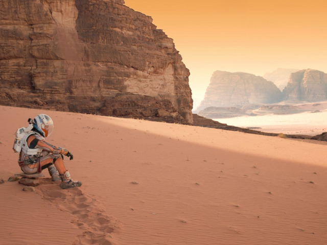 Download Wallpaper Sand, Space, Mountains, The Film, Astronaut.