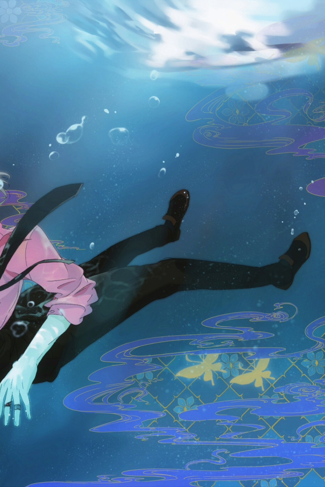 Download Wallpaper Sword, Anime, Art, Guys, Under Water, Katekyo.