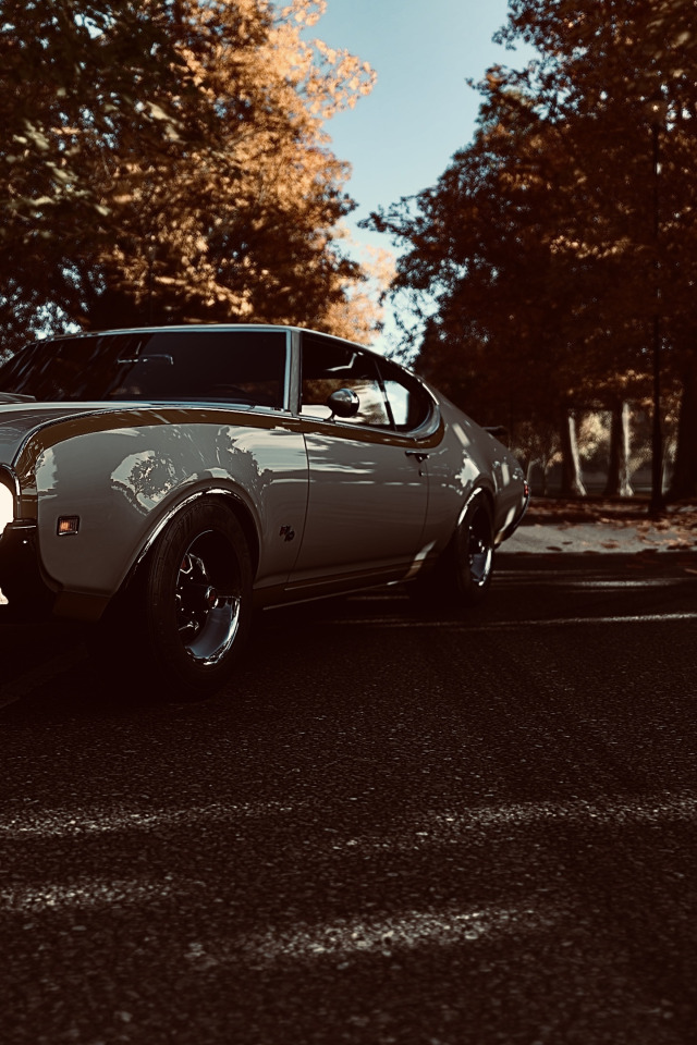 Download wallpaper HDR, game, trees, muscle car, leaves, Oldsmobile ...