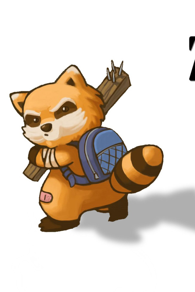 Download wallpaper minimalism, raccoon, Project Zomboid, Spiffo, Spiffo ...