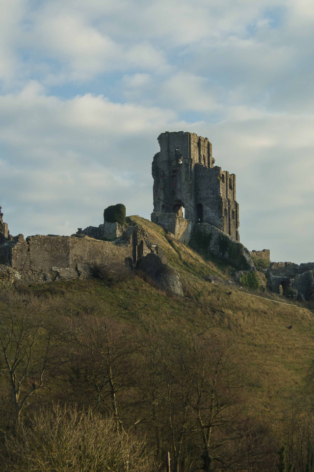 Download wallpaper the sky, clouds, trees, England, ruins, medieval ...