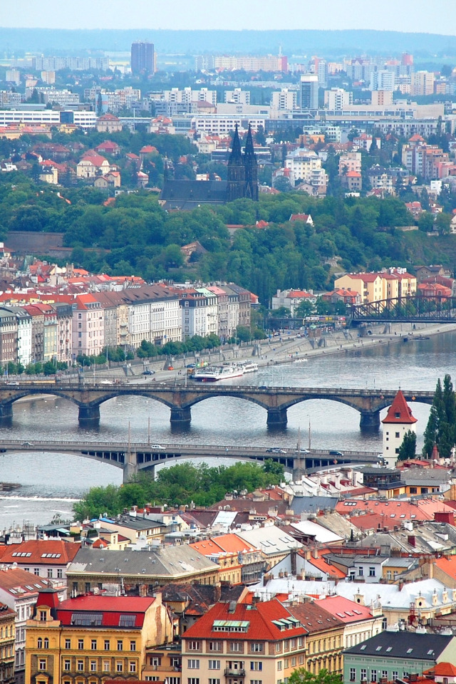 landscape, bridge, river, home, Prague, Czech Republic, Vltava