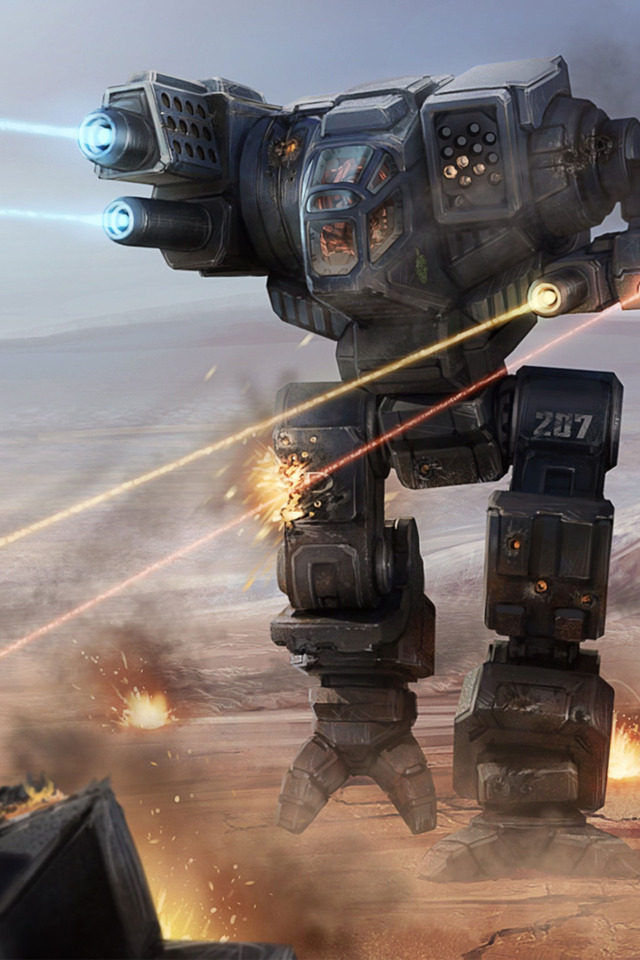 Download wallpaper gun, game, robot, mecha, weapon, war, combat ...