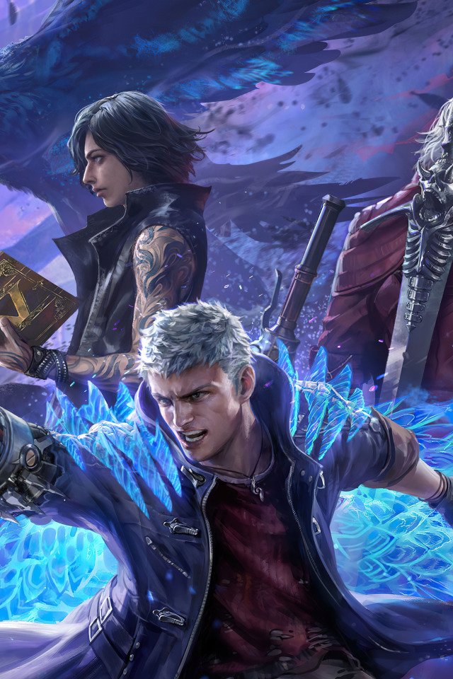 Download wallpaper Capcom, Nero, Devil May Cry 5, Devil May Cry, Dante ...