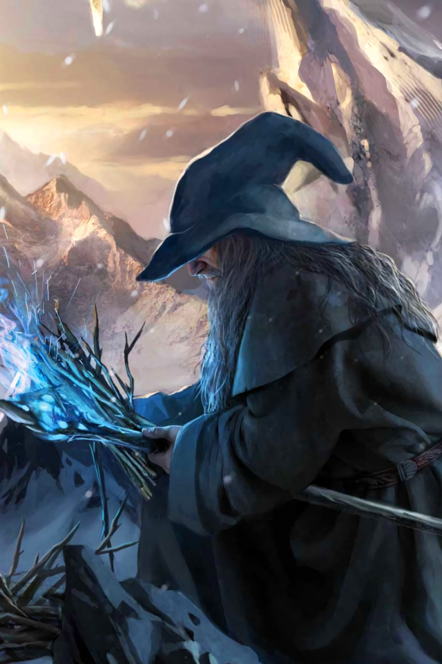 Download Wallpaper Mountains, Snow, Gandalf, Gandalf The Grey.