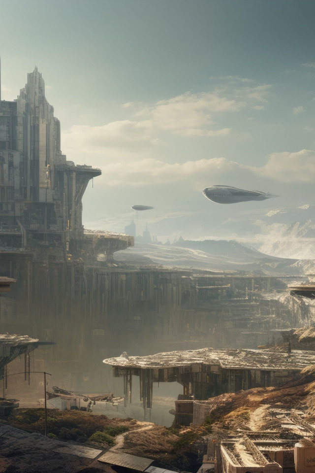 Download wallpaper fiction, structure, science fiction, spaceships, AI ...