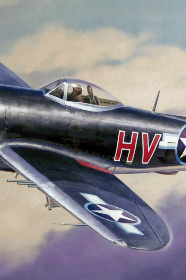 Download Wallpaper Aircraft War Art Airplane Painting Aviation Ww2 American Fighter