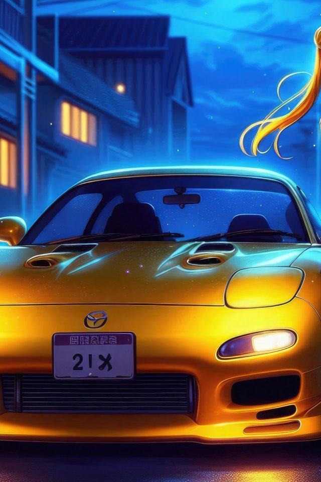 Download wallpaper Mazda, rx7, anime girl, section ai art in resolution ...