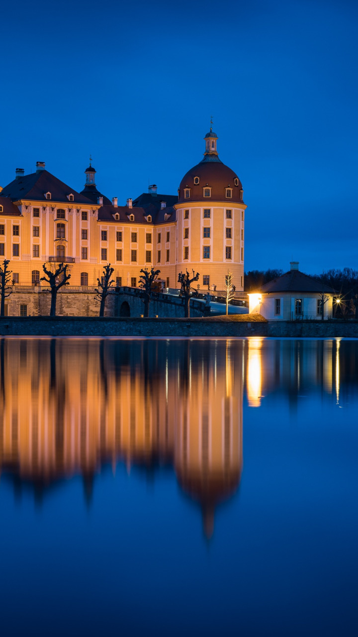 Download Wallpaper Lake Reflection Castle Germany Moritzburg