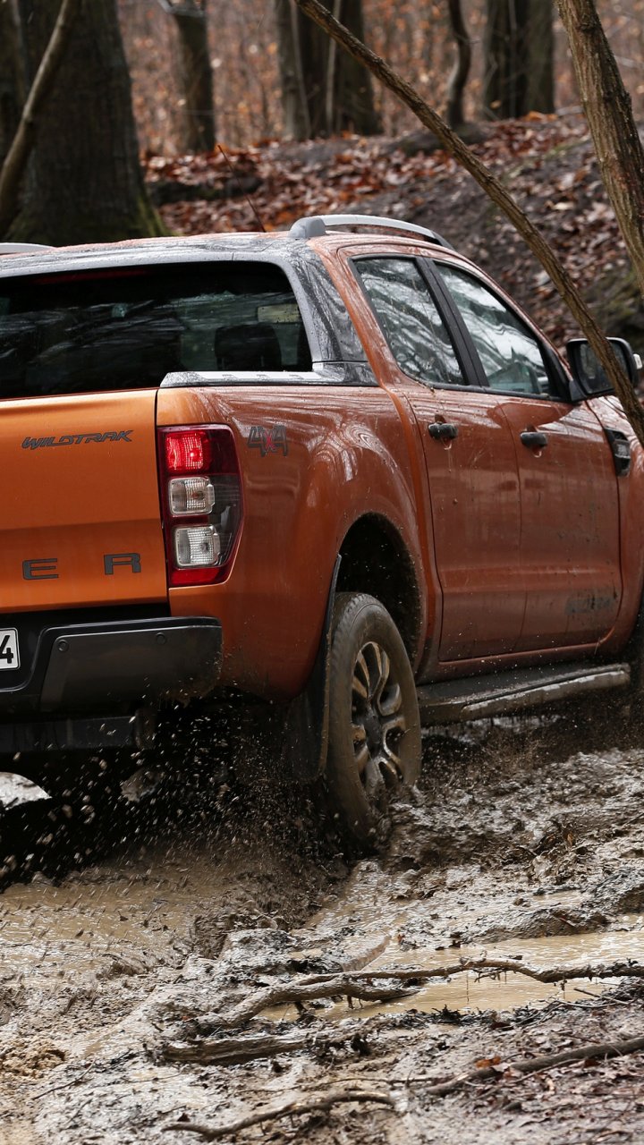 Download wallpaper forest, trees, Ford, dirt, pickup, Ranger, feed ...
