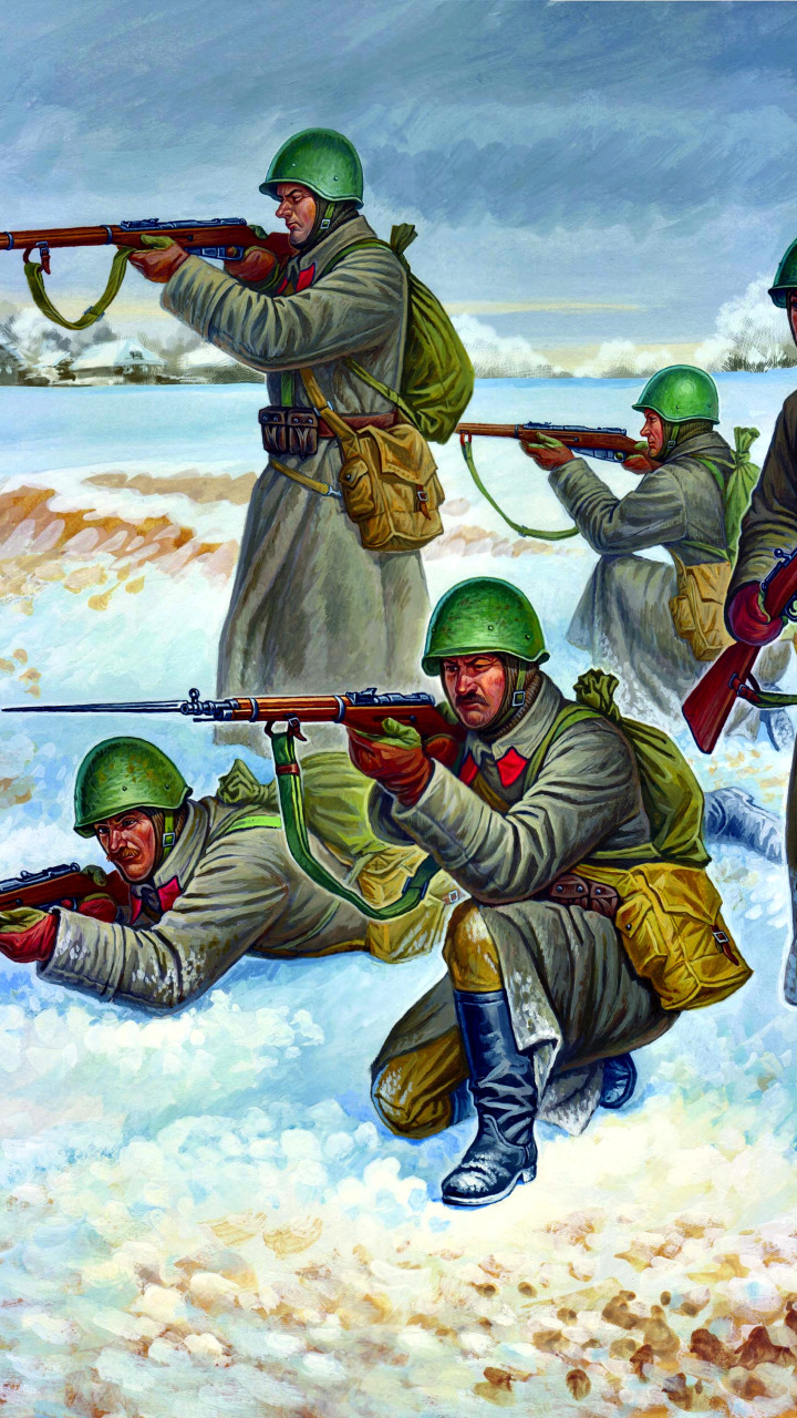 Download wallpaper Winter, Soldiers, USSR, Mosin Rifle, The Red Army ...