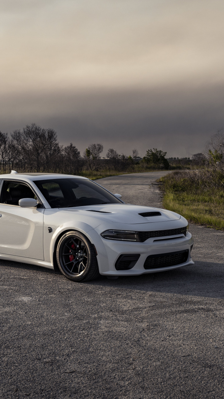 Download wallpaper Charger, Road, Trees, Hellcat Redeye, section dodge ...