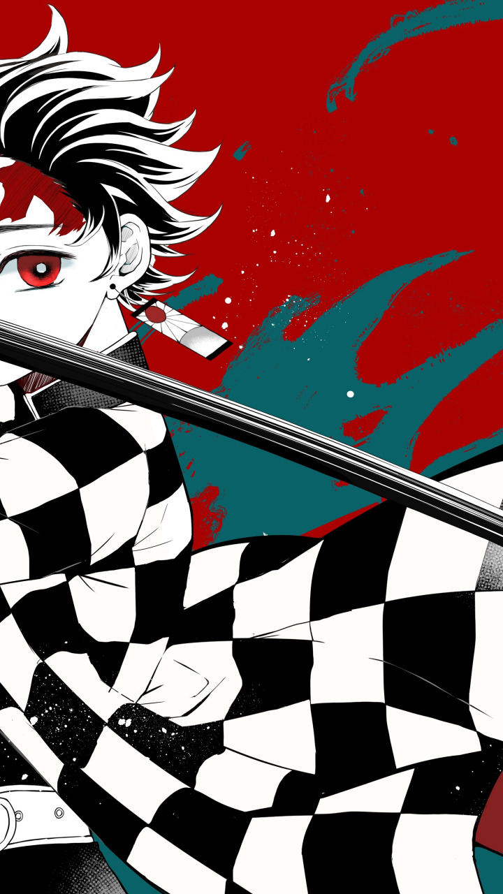 Download wallpaper sword, guy, Demon Slayer Kimetsu no Yaiba, section ...