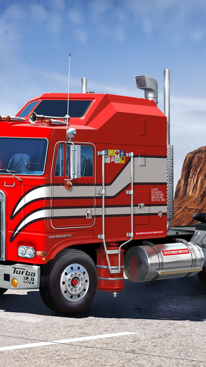 Download Wallpaper Usa Kenworth Tractor Aerodyne K100 Section Trucks In Resolution 720x1280 9426