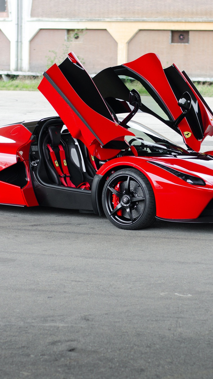 Download wallpaper Ferrari, Red, Black, Doors, Laferrari, section ...